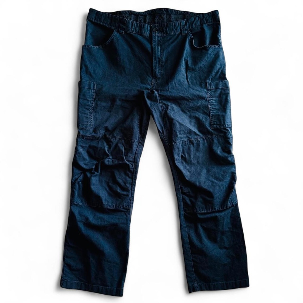 Image Solutions Mens Navy Cargo Work Pants Relaxed Straight Utility 42x32